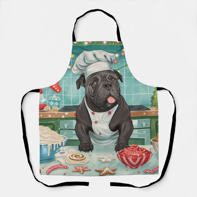 Cane Corso Holiday Baking: Feierliche Weihnachten Schürze (Vorderseite)