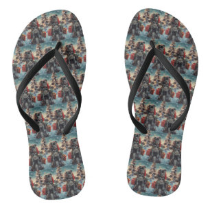 Cane Corso Hund fährt Motorrad Weihnachten Flip Flops