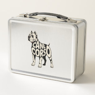 Cane Corso Hund Fette Typografie Kunst Metall Brotdose
