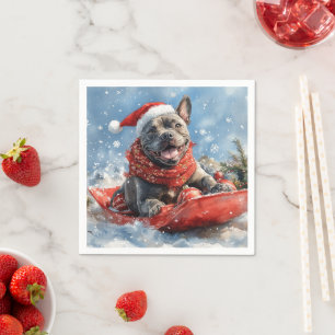 Cane Corso Hund im Schlitten Lass es schneien Weih Serviette