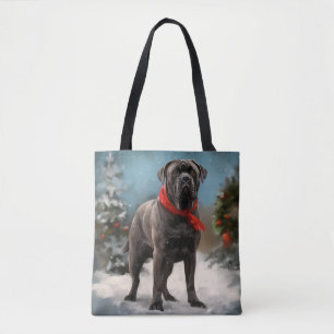 Cane Corso Hund im Schnee Weihnachten