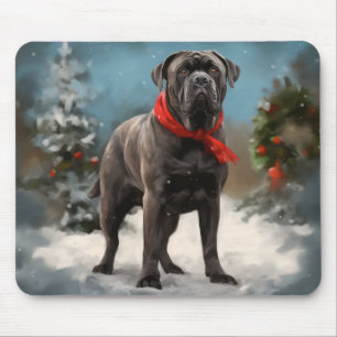 Cane Corso Hund im Schnee Weihnachten Mousepad