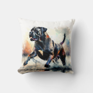 Cane Corso Hund mit Wasserfarbe Kissen