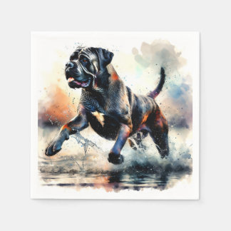 Cane Corso Hund mit Wasserfarbe Serviette