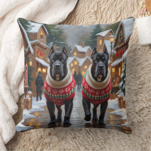 Cane Corso Hunde Weihnachten Schnee Urlaub Kissen