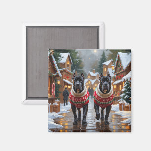 Cane Corso Hunde Weihnachten Schnee Urlaub Magnet