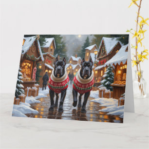 Cane Corso Hunde Weihnachtsschneeferien Karte