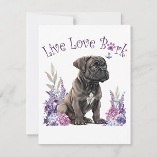 Cane Corso Hundefrau Blumenmuster Mitteilungskarte