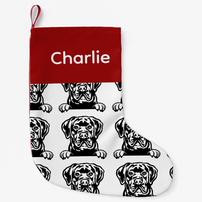 Cane Corso Hundsocken Maßgeschneiderte Hundesocken Kleiner Weihnachtsstrumpf (Vorderseite)