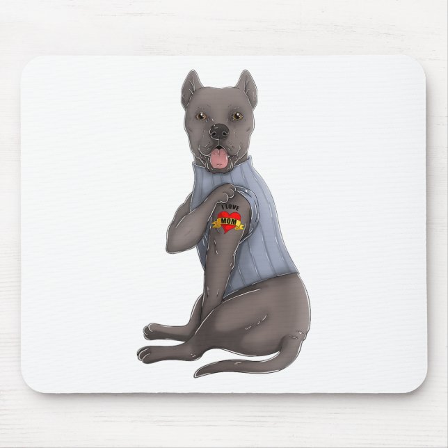 Cane Corso I Liebe Mama Tattoo Hundeshirt Funny Mo Mousepad (Vorne)