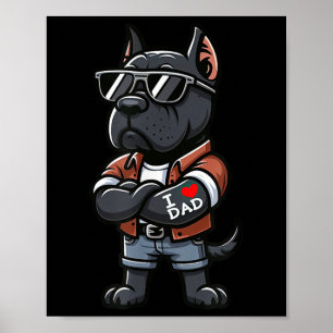 Cane Corso I Liebe Vater Funny Dog Tattoo Poster