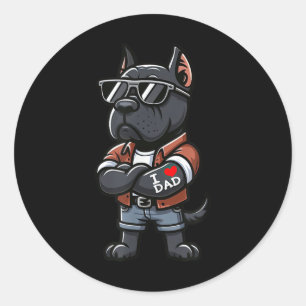Cane Corso I Liebe Vater Funny Dog Tattoo Runder Aufkleber