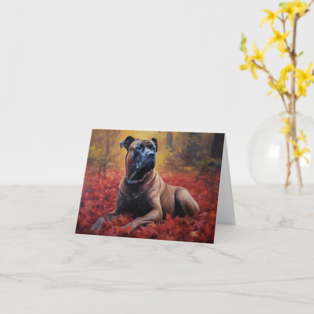 Cane Corso im Herbst Leaves Fall Inspiriert Karte (Gelbe Blume)
