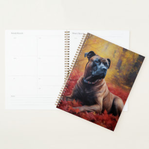 Cane Corso im Herbst Leaves Fall Inspiriert Planer