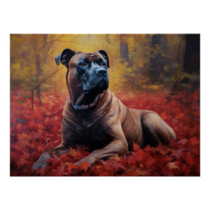 Cane Corso im Herbst Leaves Fall Inspiriert Poster