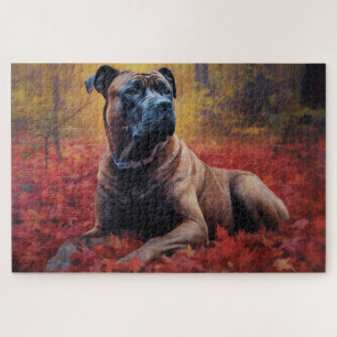 Cane Corso im Herbst Leaves Fall Inspiriert Puzzle