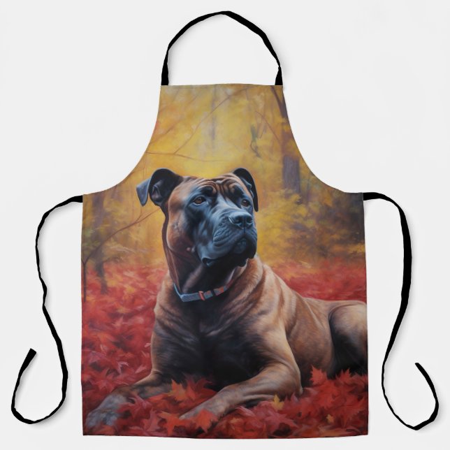 Cane Corso im Herbst Leaves Fall Inspiriert Schürze (Vorderseite)