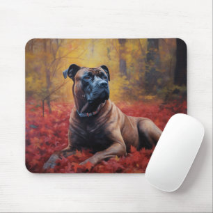 Cane Corso im Herbstlaubfall inspiriert Mousepad