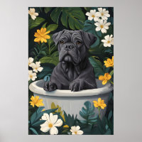 Cane Corso in der Badewanne Poster, Lustiger Hunde