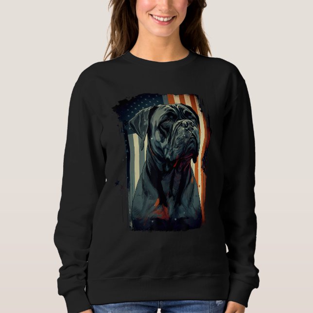 Cane Corso Italian Mastiff Dog Patriotic USA Ameri Sweatshirt (Vorderseite)