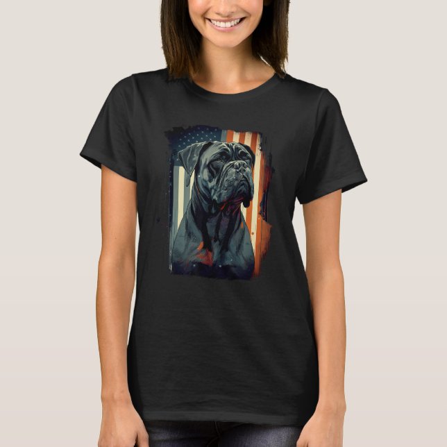 Cane Corso Italian Mastiff Dog Patriotic USA Ameri T-Shirt (Vorderseite)