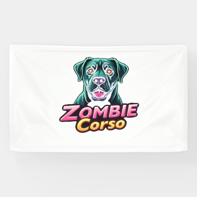 Cane Corso Italian Mastiff Zombie Dog Halloween Es Banner (Horizontal)