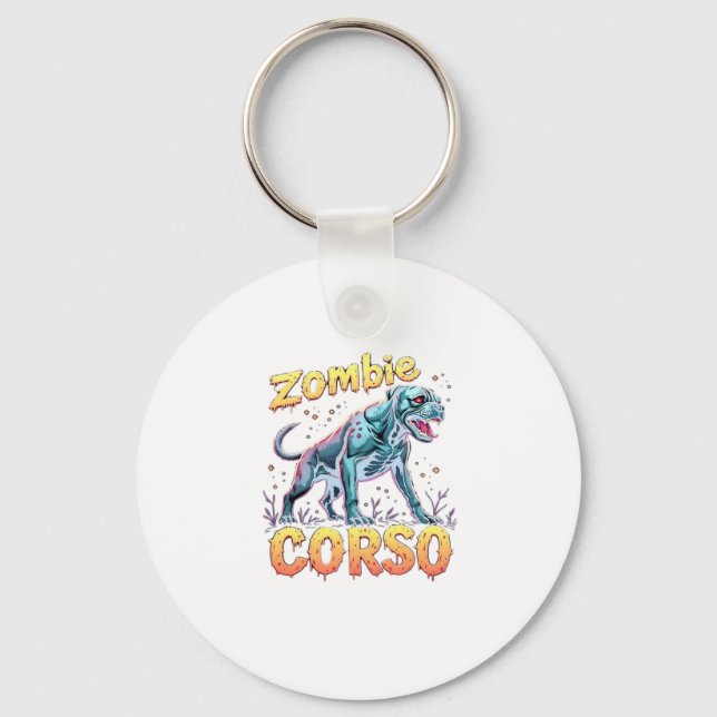 Cane Corso Italian Mastiff Zombie Dog Halloween Es Schlüsselanhänger (Vorderseite)
