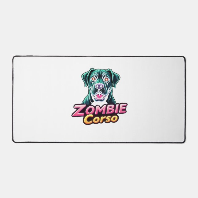 Cane Corso Italian Mastiff Zombie Dog Halloween Es Schreibtischunterlage (Vorderseite)