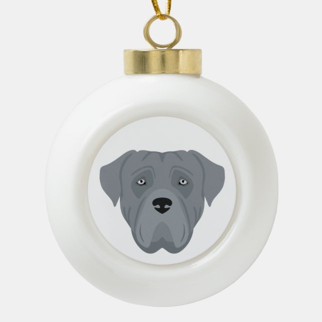 Cane Corso, Italienischer Mastiff-Weihnachtsschmuc Keramik Kugel-Ornament (Vorderseite)