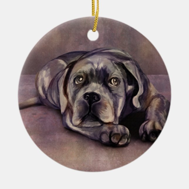 Cane Corso - Italienischer Mastiff-Welpe Keramik Ornament (Vorne)
