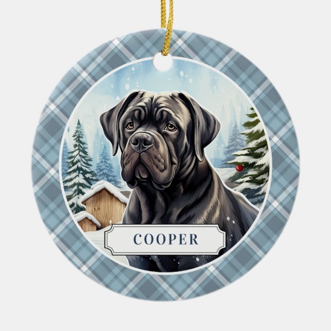 Cane Corso Keramik Circle Ornament (Vorne)