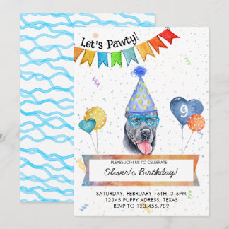Cane Corso Lasse Pawty Dog Birthday Party Einladung