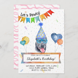 Cane Corso Lasse Pawty Dog Birthday Party Einladung