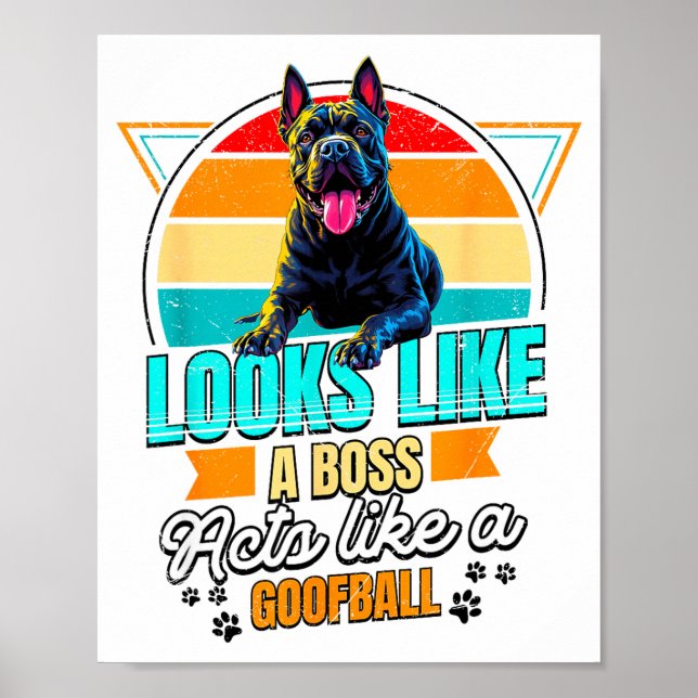 Cane Corso Lover Funny Cane Corso Retro  Poster (Vorne)
