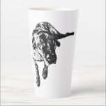 Cane Corso Lying Pose Black & White Mug Milchtasse<br><div class="desc">A striking black and white illustration of a Cane Corso in a calm,  lying position. This detailed artwork captures the breed’s strength and loyalty while bringing an elegant touch to your drinkware. Perfect for dog lovers and Cane Corso fans alike.</div>