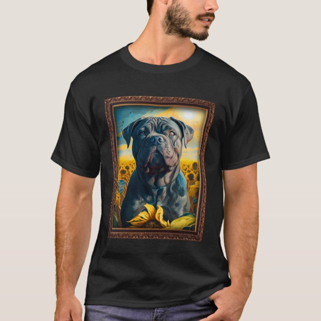 Cane Corso Malerei Sonnenblume Blume Mutter Frauen T-Shirt (Vorderseite)
