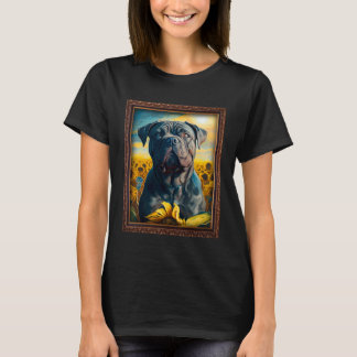 Cane Corso Malerei Sonnenblume Blume Mutter Frauen T-Shirt