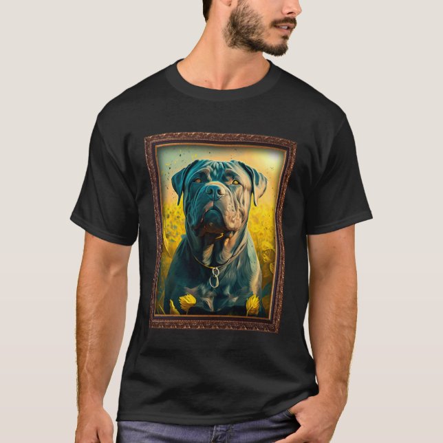 Cane Corso Malerei Sonnenblumen Blume Mama Frauen  T-Shirt (Vorderseite)