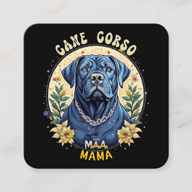 Cane Corso Mama Quadratische Visitenkarte (Vorderseite)