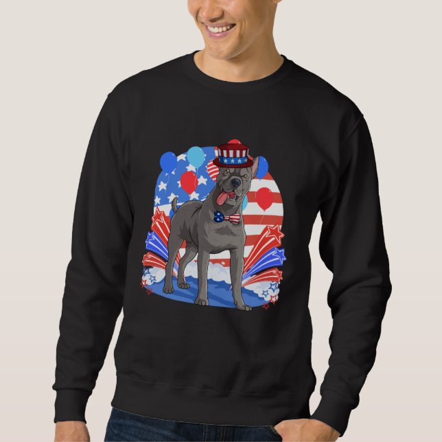 Cane Corso Merica 4th of July American Flag Patrio Sweatshirt (Vorderseite)