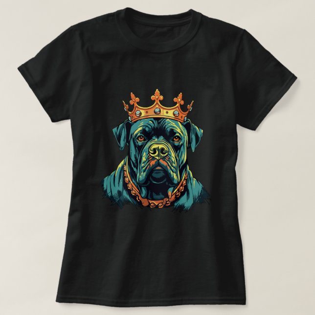 Cane Corso mit Crown Presa Canario 4 T-Shirt (Design vorne)
