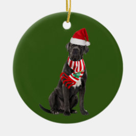 Cane Corso mit Hat Scaft Weihnachten Keramik Ornament