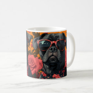 Cane Corso mit Herz Rosen Valentinstag Kaffeetasse