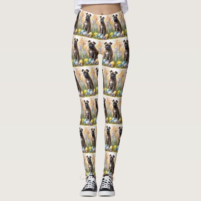 Cane Corso mit Ostereier Urlaub Leggings (Vorderseite)