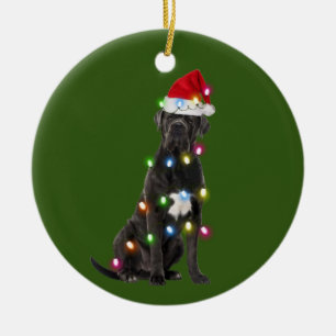 Cane corso mit Weihnachtsschäfte Weihnachtsmannm Keramik Ornament