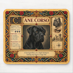 Cane Corso, mittelalterliche Bestiarien-Kunst Mousepad