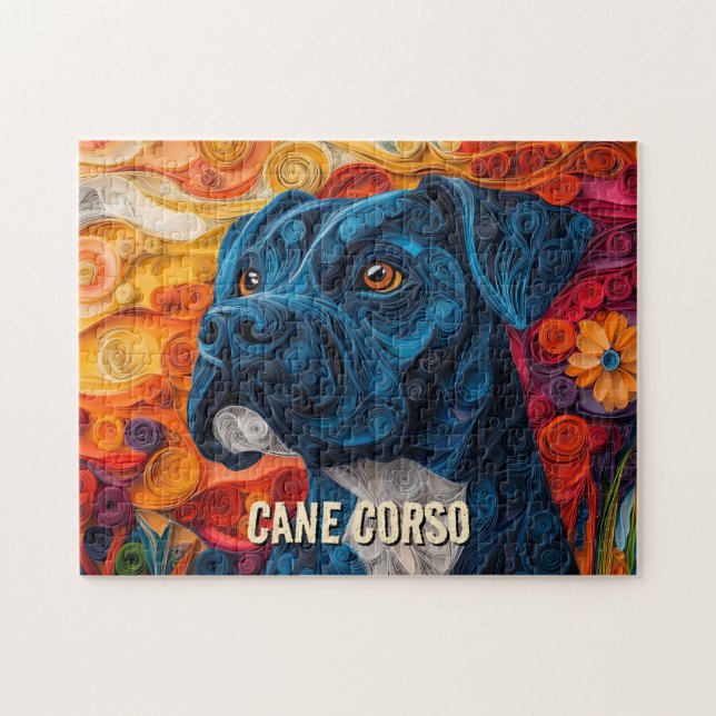 Cane Corso Paper Quilling Art Dog Portrait Puzzle (Horizontal)