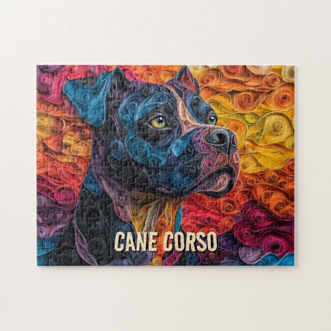 Cane Corso Paper Quilling Art Dog Portrait Puzzle (Horizontal)