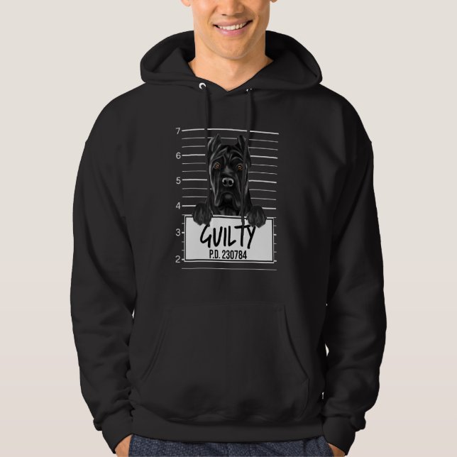 Cane Corso Polizeifoto Schuldiger Hund Hoodie (Vorderseite)