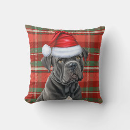 Cane Corso Red Green Kariert Weihnachtsfeiertag Kissen